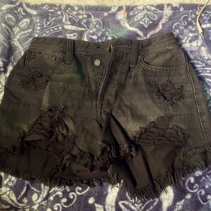 Hollister black jean shorts